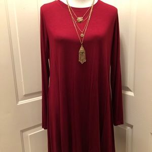 Boho Burgundy Dress